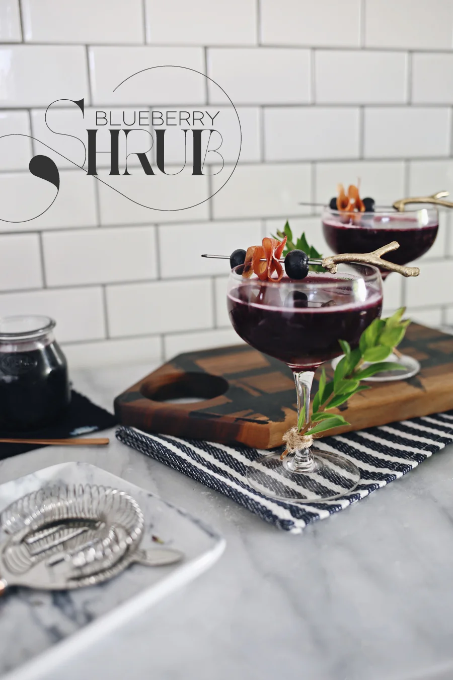 Dine X Design | Blueberry Shrub Cocktail