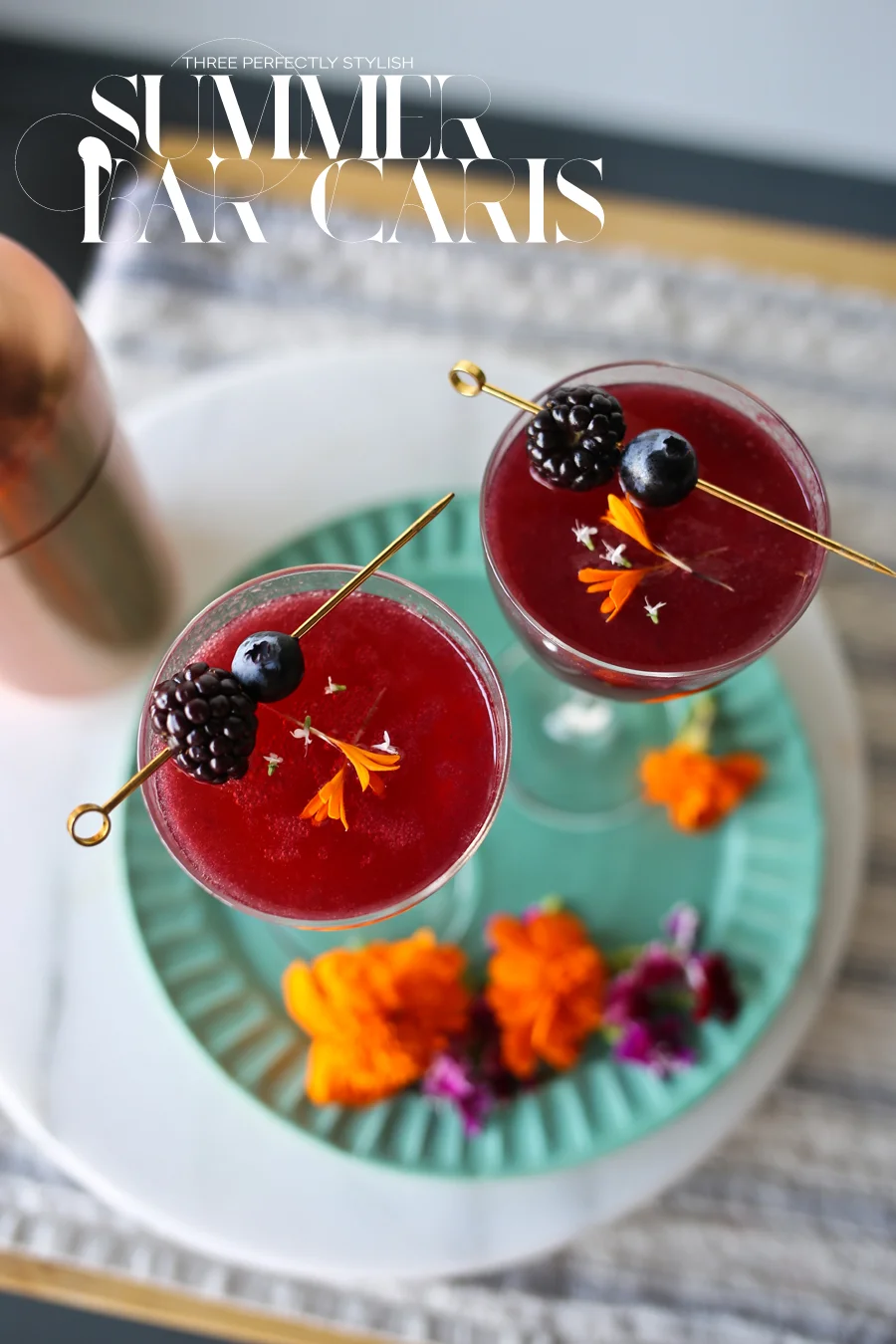 Summer Bar Cart Styling | Dine X Design