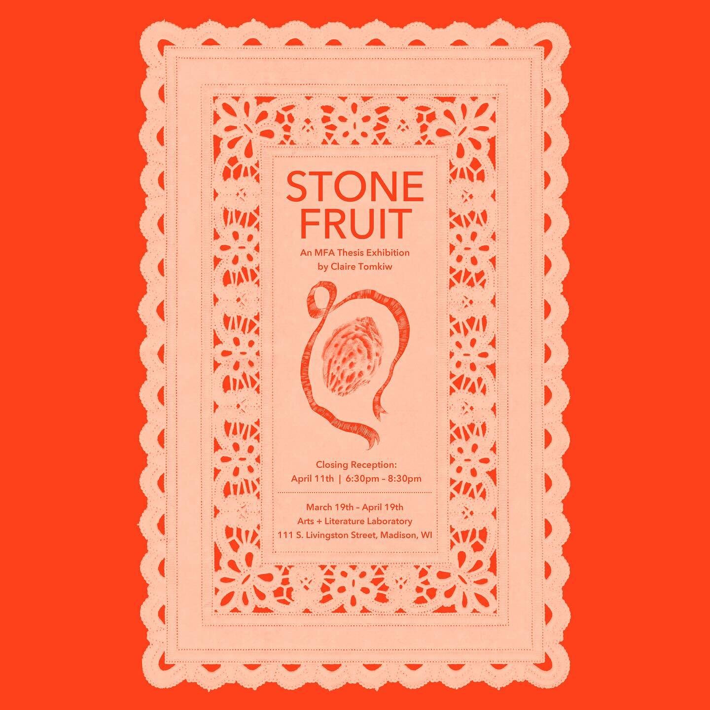 Truly so excited to say Stone Fruit, my graduate thesis exhibition, has a home at Arts + Literature Laboratory starting March 19th! She&rsquo;s a labor of love and dissection of my experience navigating chronic illness, specifically endometriosis.

C