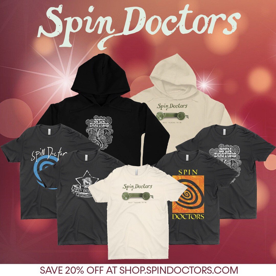 Time to save big on all Spin Doctors merch! Get 20% OFF all orders at https://Shop.SpinDoctors.com now through Cyber Monday (November 28).