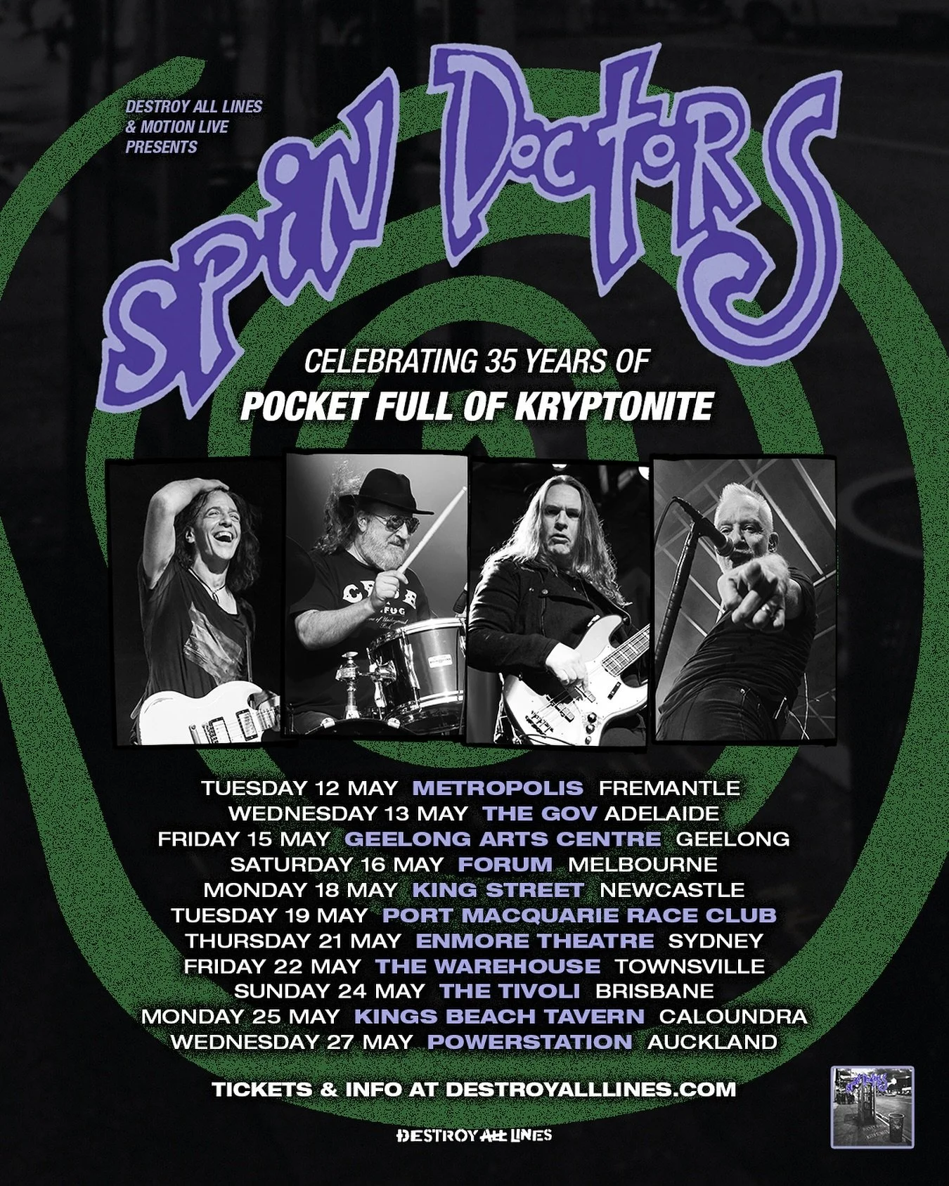 Spin Doctors Pocket Full of Kryptonite 35th Anniversary AU/NZ Tour!