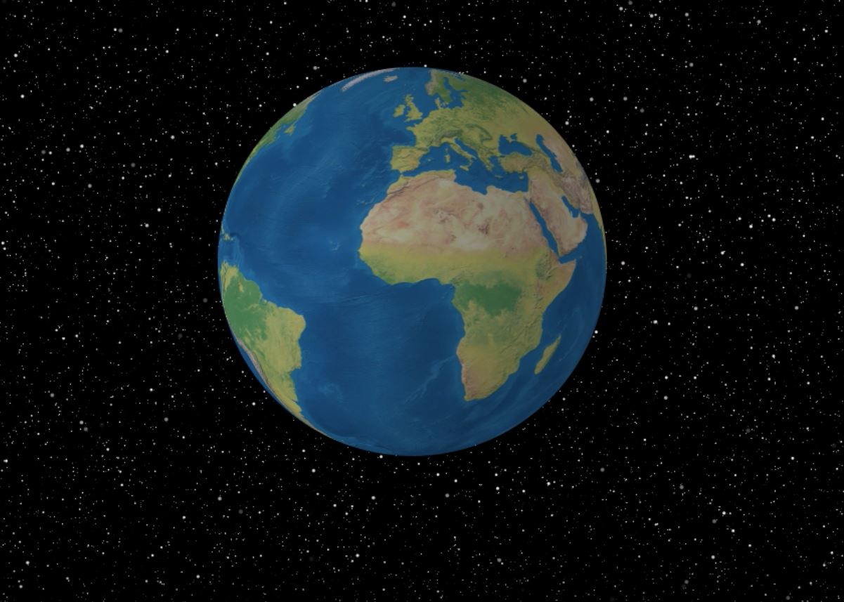  This was a flat picture of the earth .I used Adobe After Effects to wrap it around a sphere and make it spin as the earth would for an animation. See the animation in the gallery. 