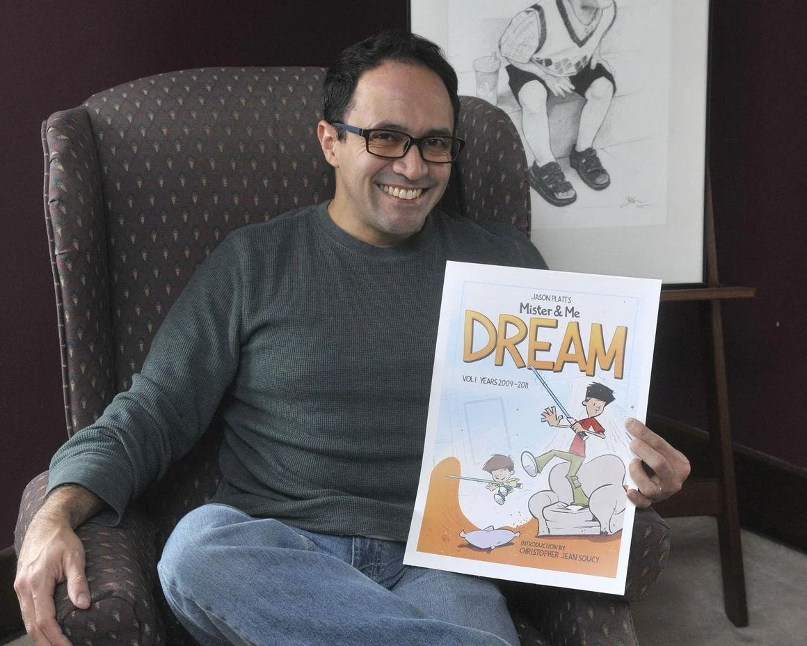 Jason Platt, a freelance illustrator, works out of his Davenport home.