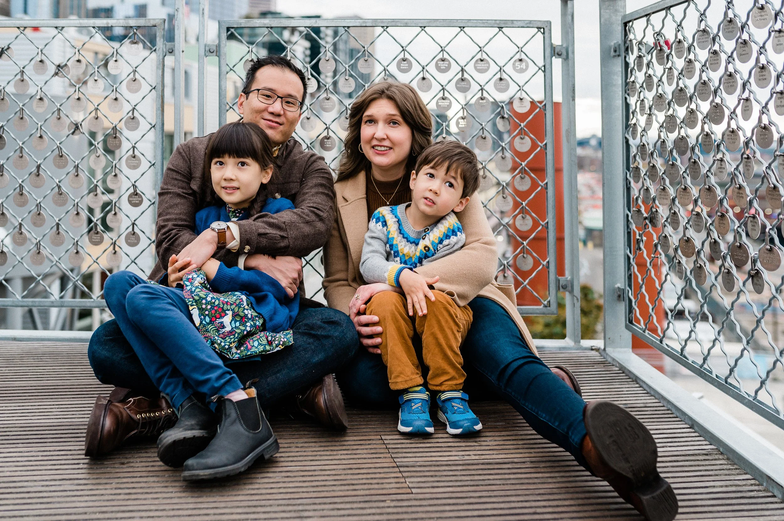 seattle family at pike place in downtown seattle