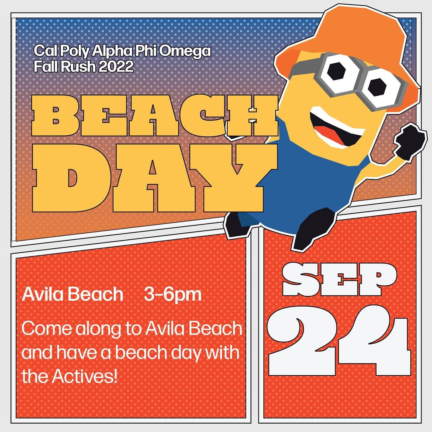 NEW LOCATION CHANGE!
What would you call a Minion that is covered in black stripes?

 A despicable bee!🐝

TOMORROW! At Avila Beach, we got free food! We got our wonderful members! We got the ocean! Be there at 3pm! And if you need a ride, contact ou