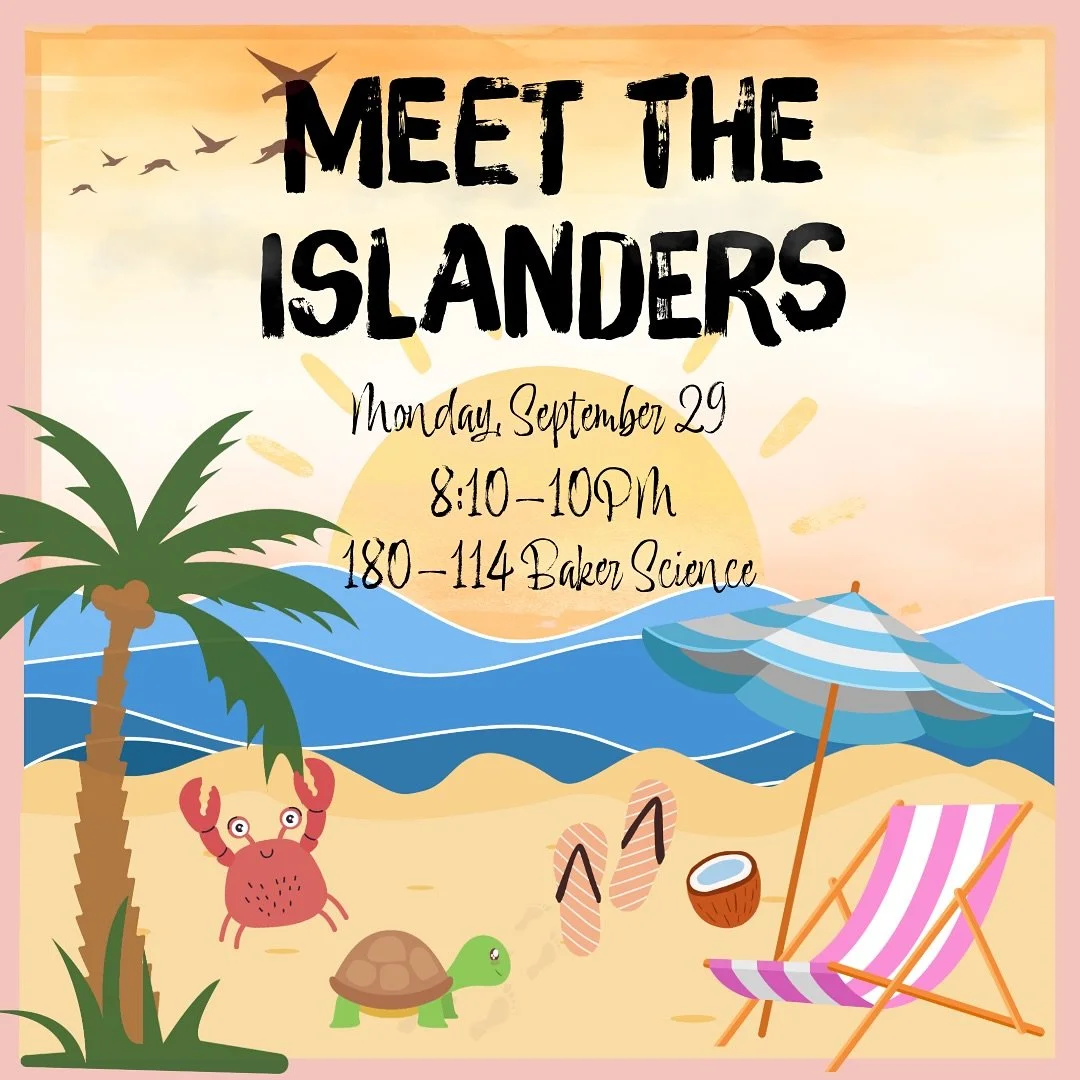Set sail onto a trip to paradise with Alpha Phi Omega as you meet the brothers, play games, and soak up a night of fun and community 🐢🌊. Come learn more about our fraternity and find your place on the island!

📍 Monday, Sept 29 | 8:10&ndash;10PM
1