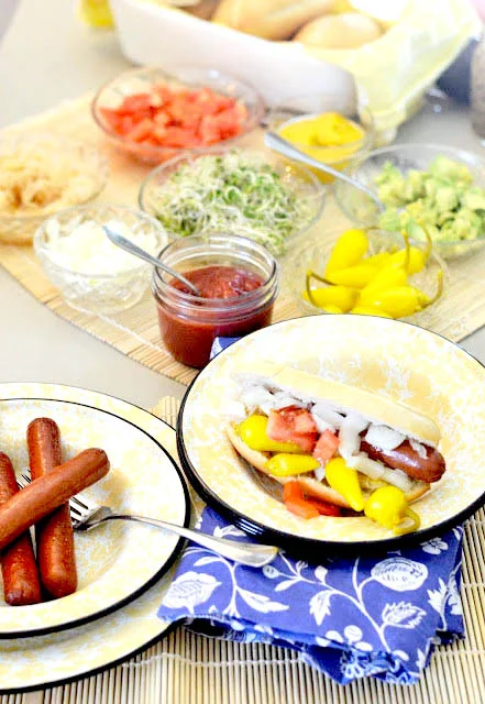 Hot Dog Toppings Bar For Dinner or a Party