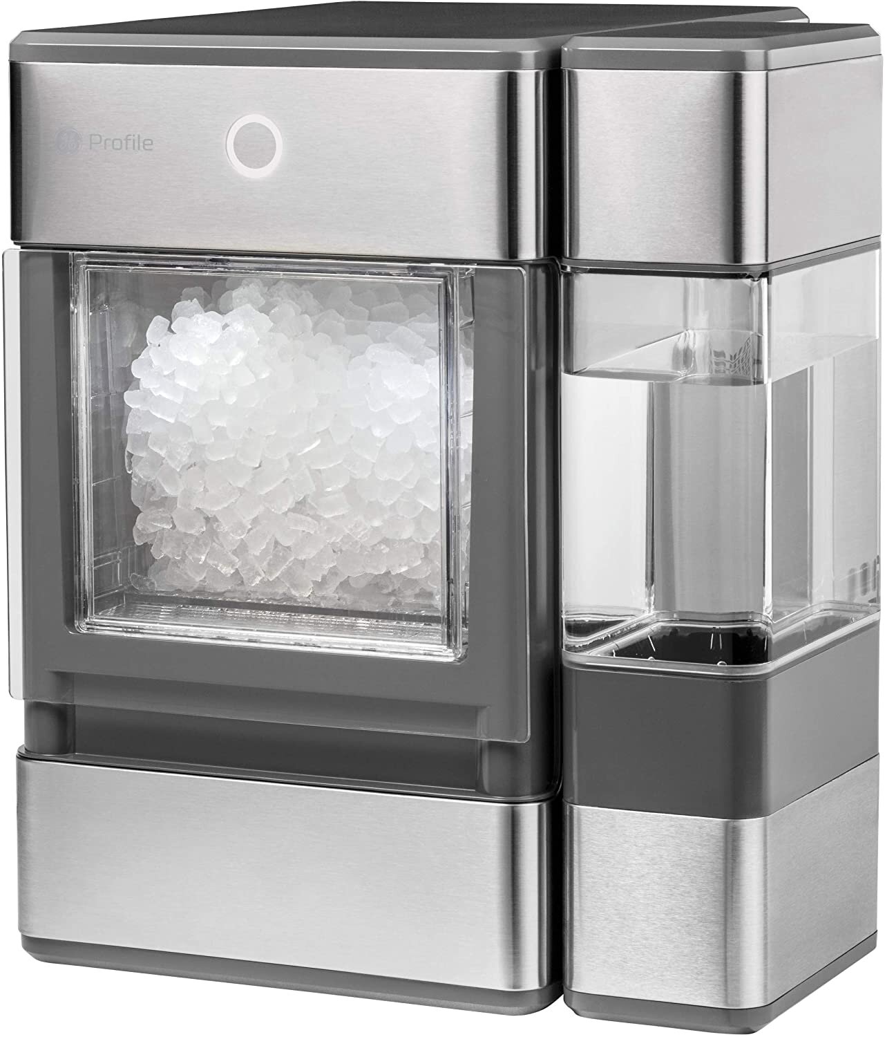 GE Profile OPAL01GEPKT Opal | Countertop Nugget Ice Maker, Stainless Steel Wrap with Gray Accents &amp; LED Lighting