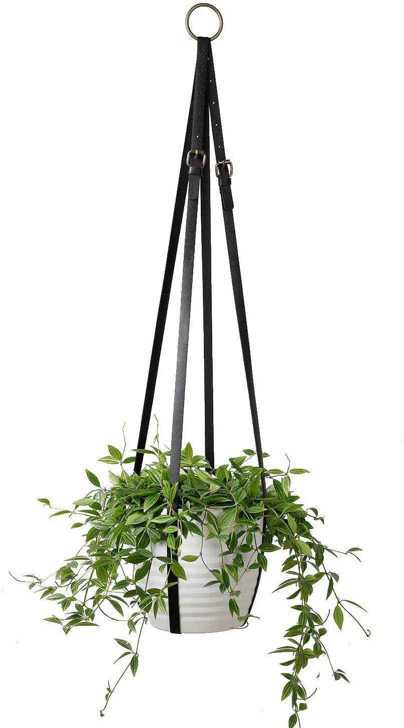 POTEY Vegan Leather Plant Hanger-Hanging Plant Holder