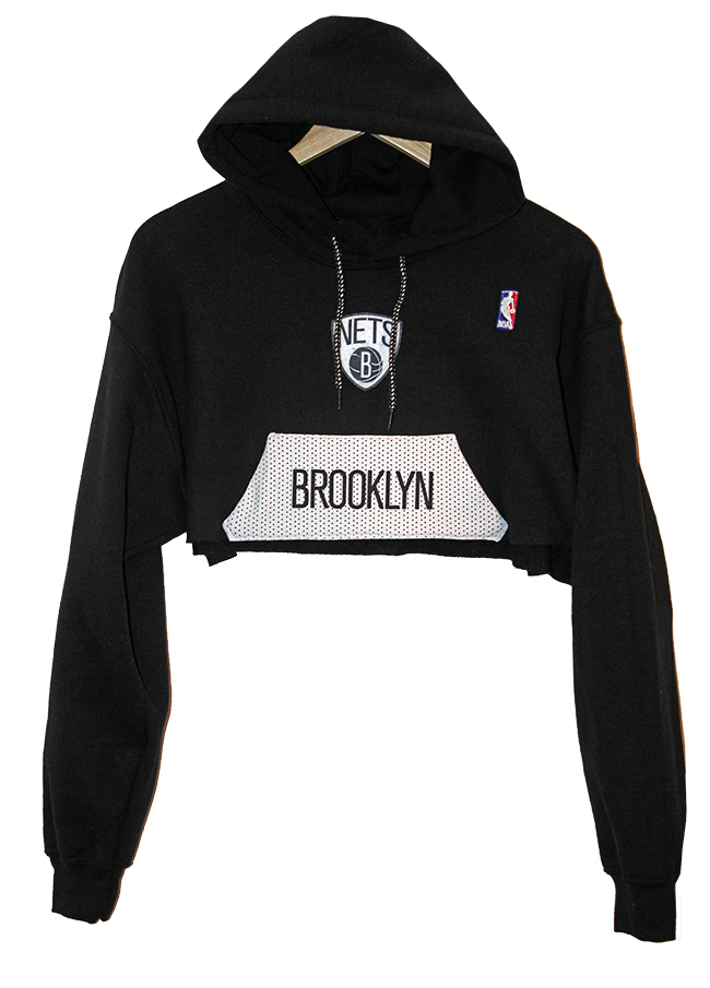 Brooklyn Nets Crop Hoodie Size: S