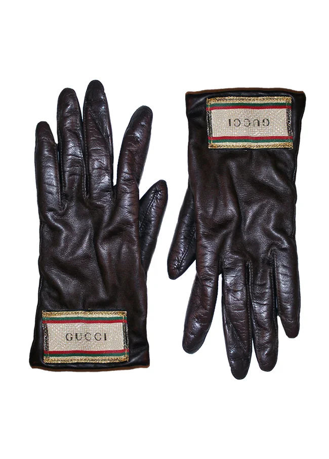 Gucci Leather Gloves Women's Size: 7 1/2