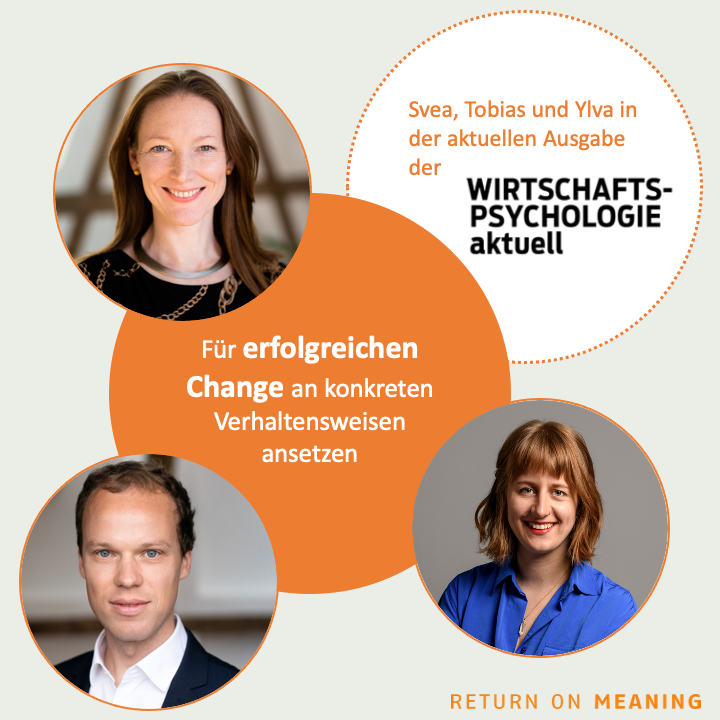 Successfully shaping change - article by Svea von Hehn, Tobias Leßmeister and Ylva Schmökel in Wirtschaftspsychologie aktuell