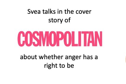 Is it okay to be angry? Svea von Hehn in the COSMOPOLITAN cover story