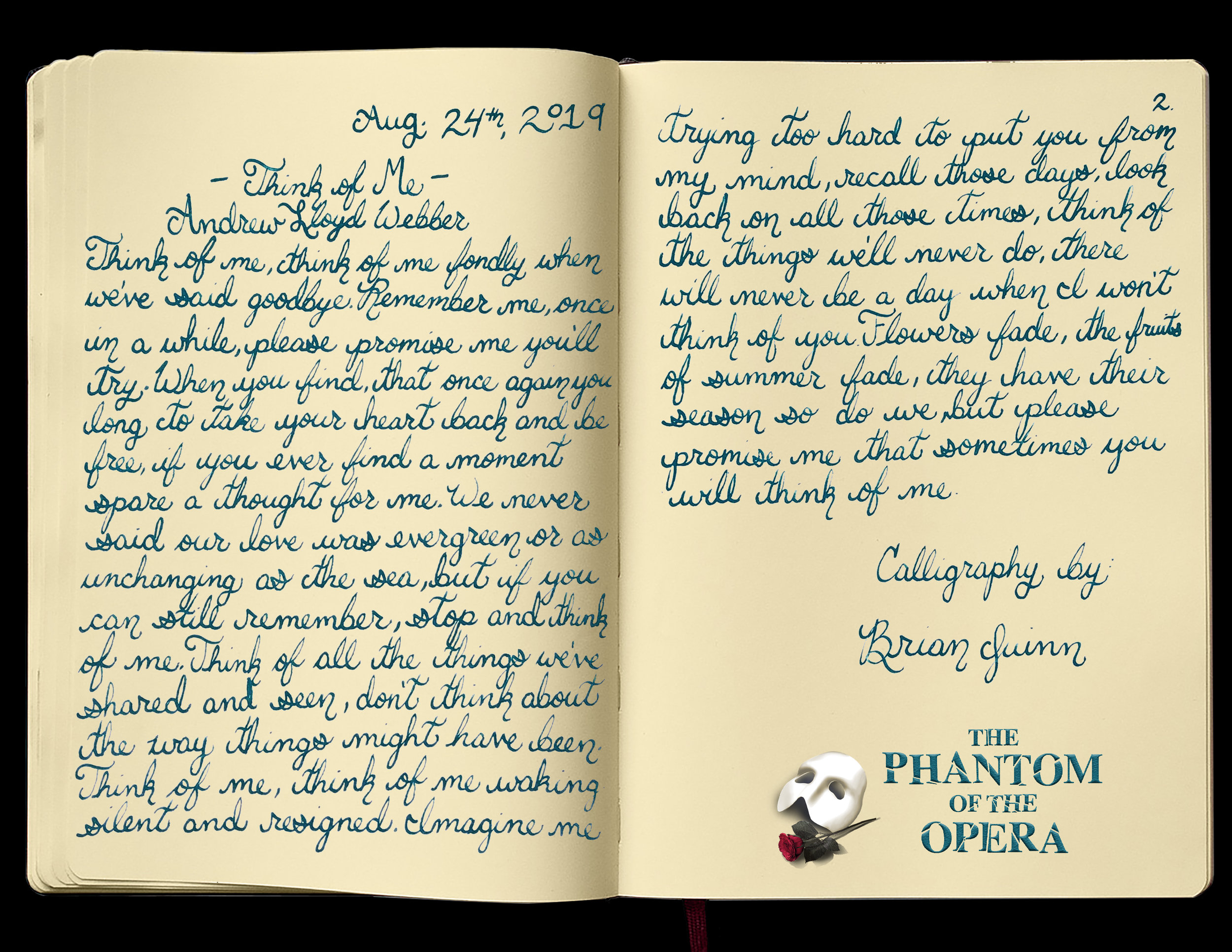 The Phantom of the Opera Calligraphy
