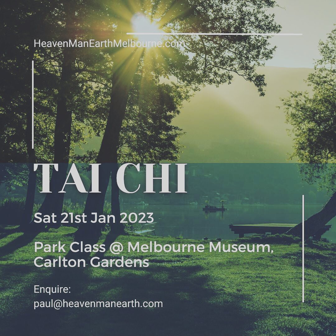 Sat 21st Chinese New Year Weekend - TaiChi class in the park
#carltongardens 

DM to enquire or e: paul@heavenmanearth.com

You&rsquo;ve hit the bags, drilled techniques and have taken some hard knocks. Now it's time to explore the deeper journey of 