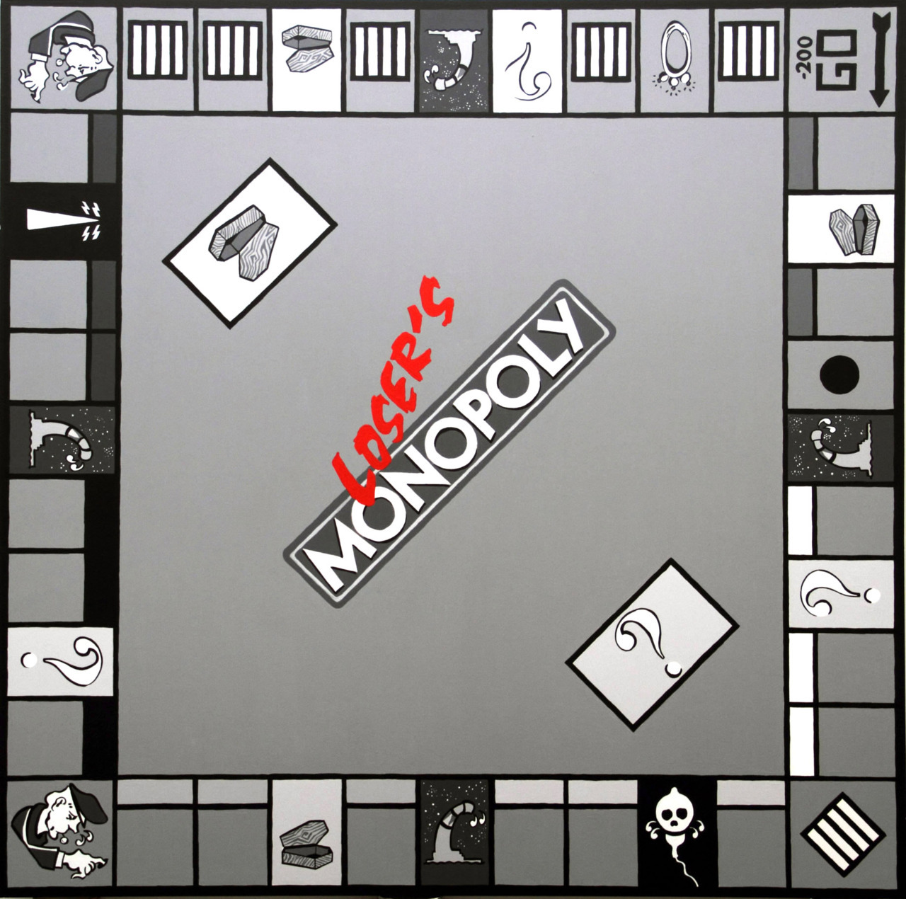 Loser’s Monopoly 2, acrylic on plywood, 2009