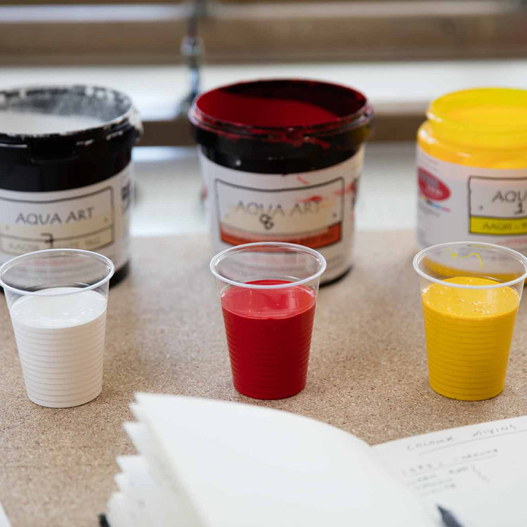 step 4Leaving you with something like this, 1 cup of ink for each colour you will need to mix your desired ink up.