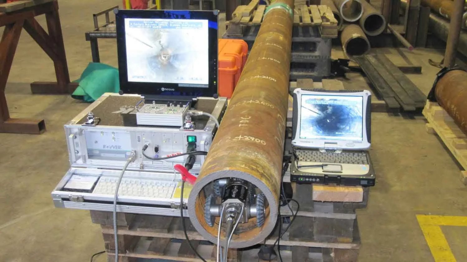 Visual pipe inspection using a robotic crawler