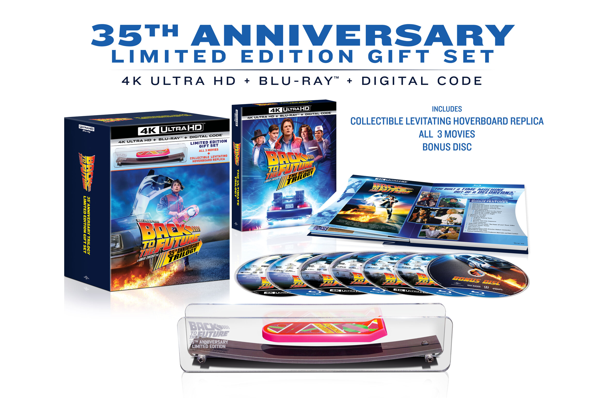 Back to the Future: 35th Anniversary Trilogy Limited Edition Gift Set (4K UHD + Blu-ray + Digital + Hoverboard) – Amazon Exclusive