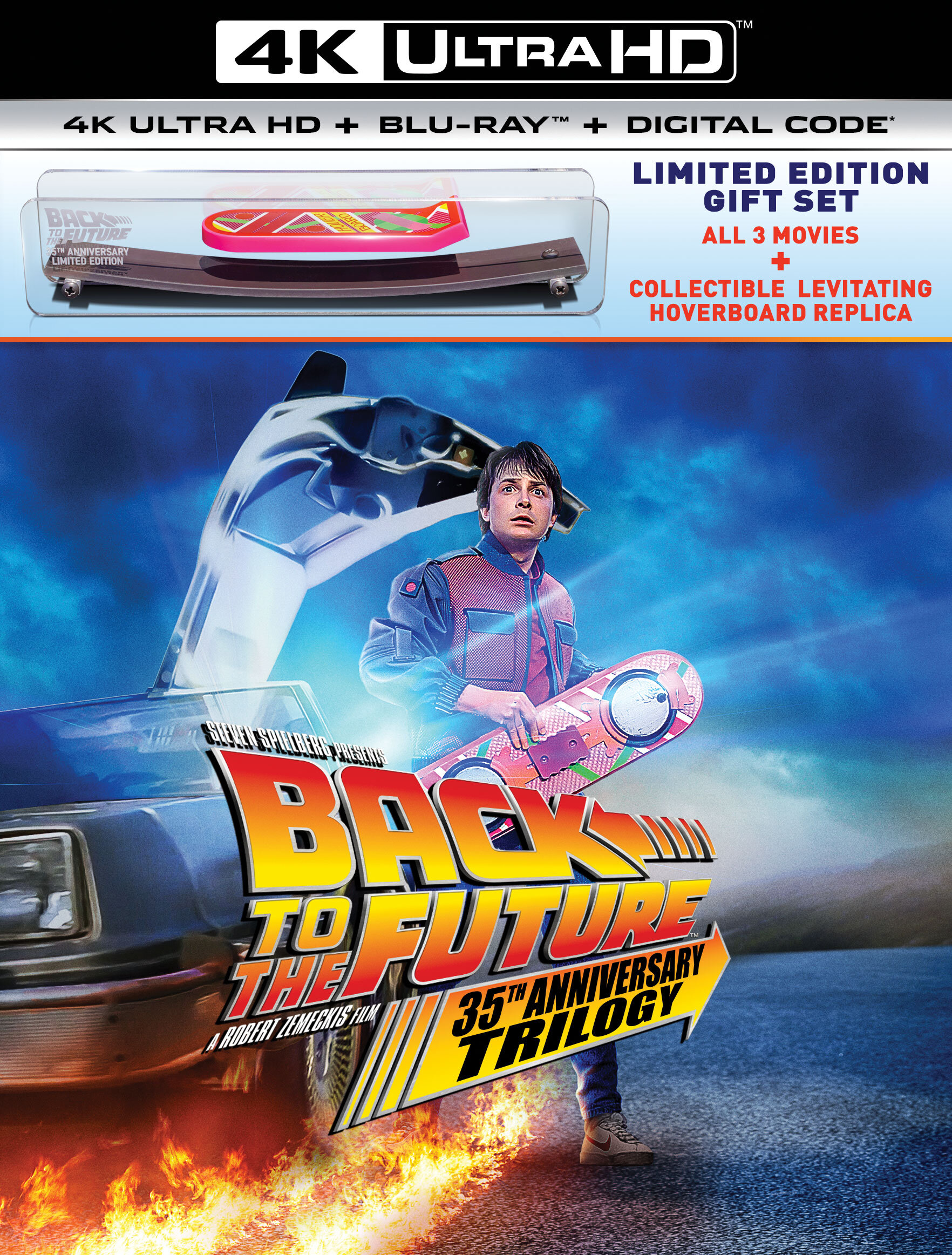 Back to the Future: 35th Anniversary Trilogy Limited Edition Gift Set (4K UHD + Blu-ray + Digital + Hoverboard) – Amazon Exclusive