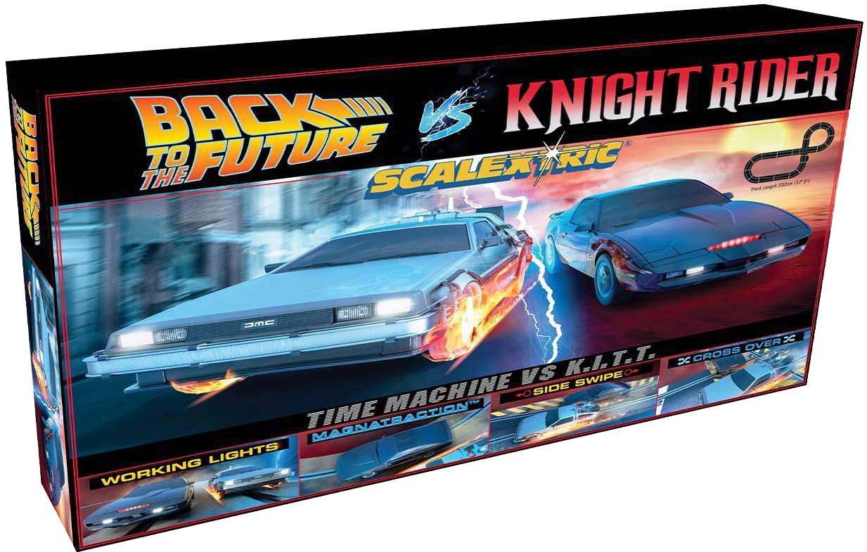 Scalextric 1980's TV - Back to the Future vs Knight Rider 1:32 scale slot car race set