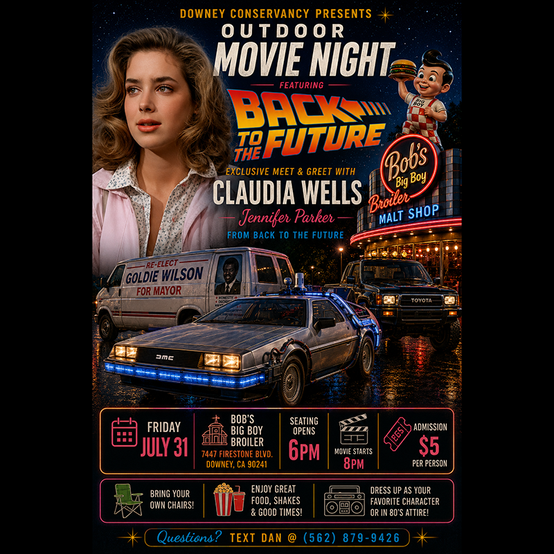 Meet Claudia Wells at an outdoor screening of Back to the Future July 31, 2026 — Downey, California