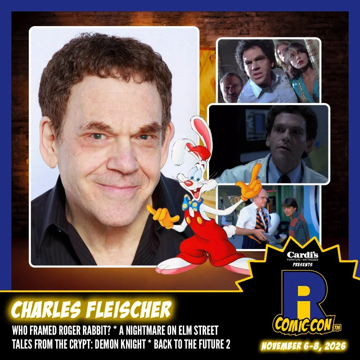 Meet Charles Fleischer at the Rhode Island Comic Con November 6-8, 2026 — Providence, Rhode Island