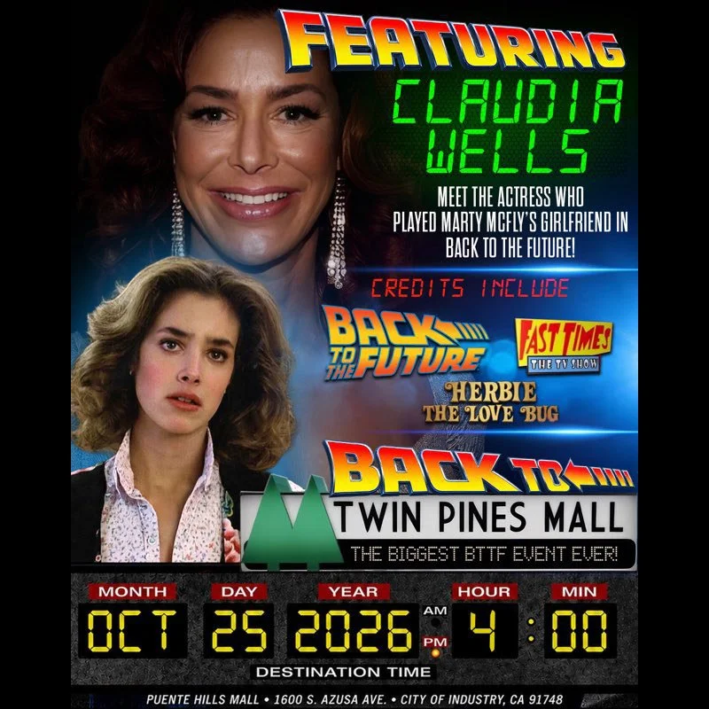 Meet Claudia Wells at Puente Hills Mall October 25, 2026 — City of Industry, California