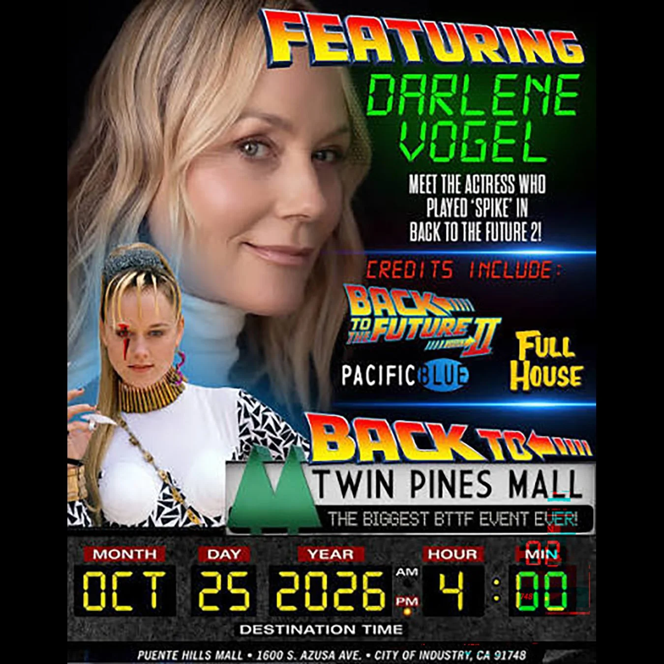 Meet Darlene Vogel at Puente Hills Mall October 25, 2026 — City of Industry, California