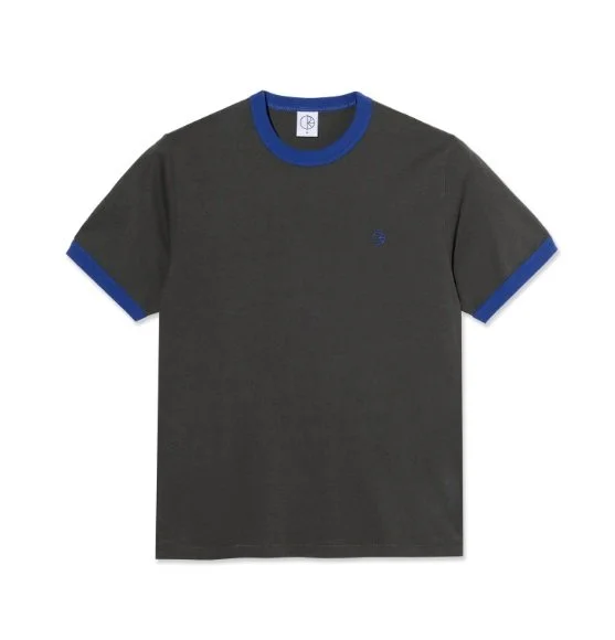 POLAR - Ringer Tee - Dirty Black/Egyptian Blue
