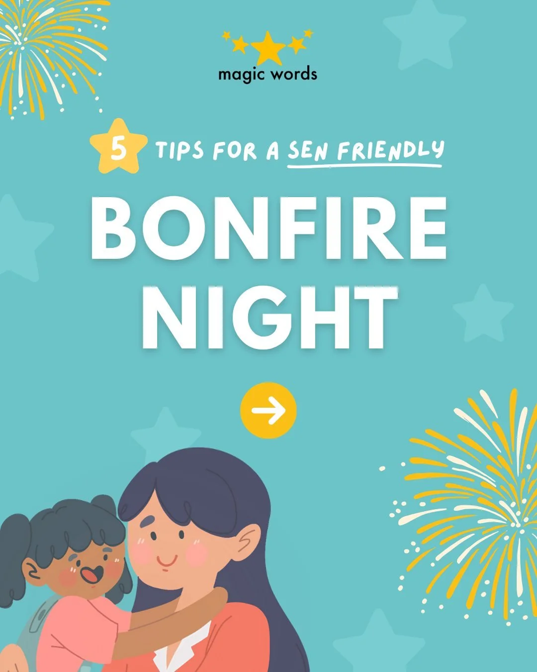 Happy Bonfire Night! 🎆🔥

We know Bonfire Night can be exciting - but it can also be overwhelming for some individuals who need a little extra support. 💛

Here are our 5️⃣ top tips to help make the celebrations more enjoyable and comfortable for ev