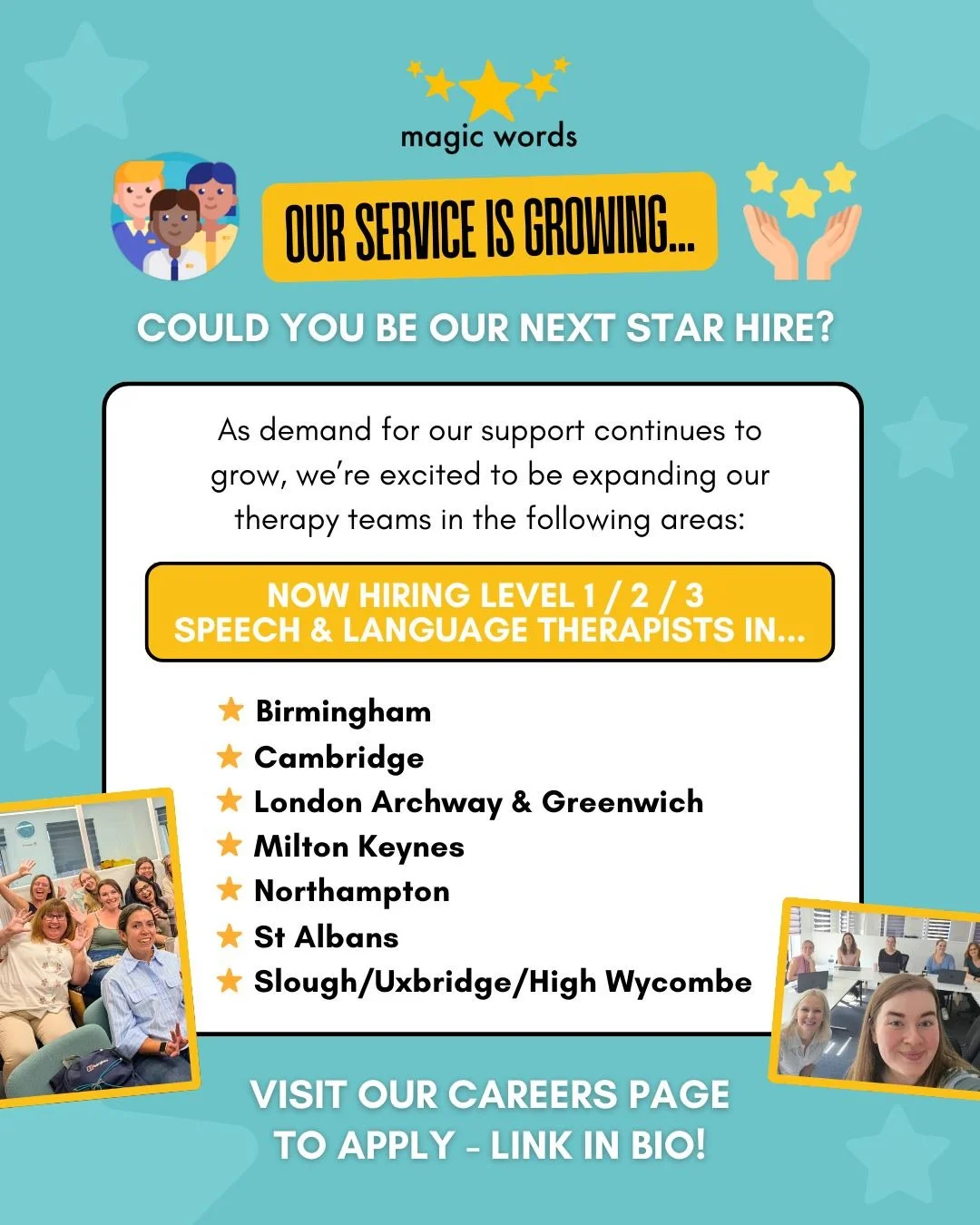 Could you be our next hire? ⭐

As the demand for our service continues to grow, we&rsquo;re seeking passionate therapists who are ready to make a difference! Whether you're newly qualified or looking to start a new chapter, we value all experience an