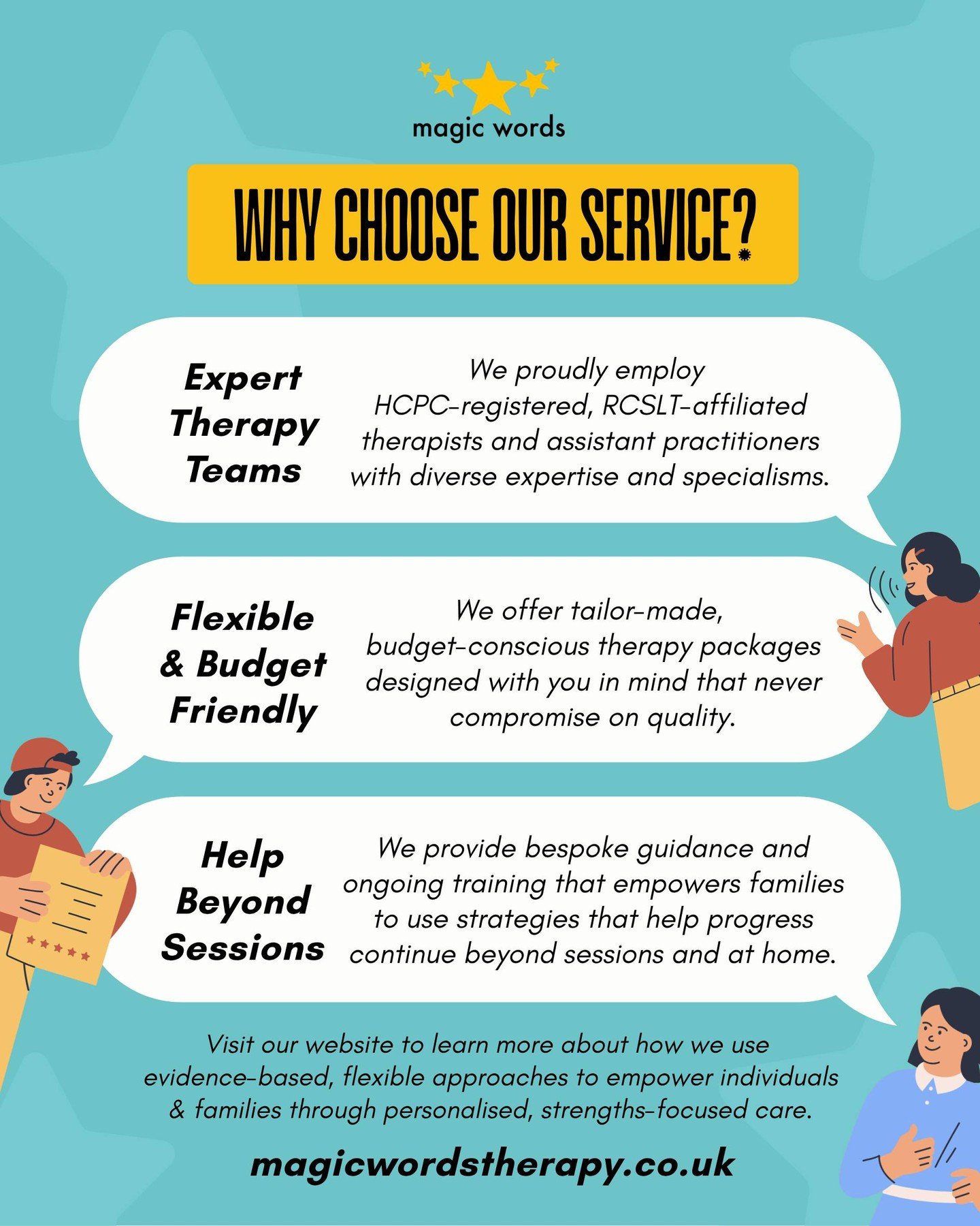Choosing the right speech and language therapy support can feel overwhelming, which is why we&rsquo;re committed to providing care that feels personalised, flexible, and genuinely supportive from the very beginning.

We believe therapy should be coll