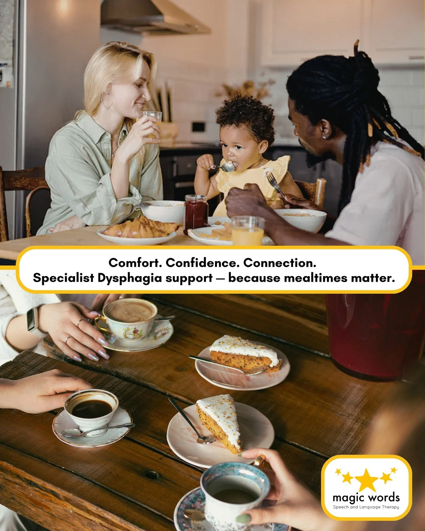 School holidays often mean slower mornings, family meals at home, coffee catch-ups with friends, days out, and shared moments around food and drink. ☀️🍽️

For some children, young people and adults, eating, drinking and swallowing (dysphagia), as we