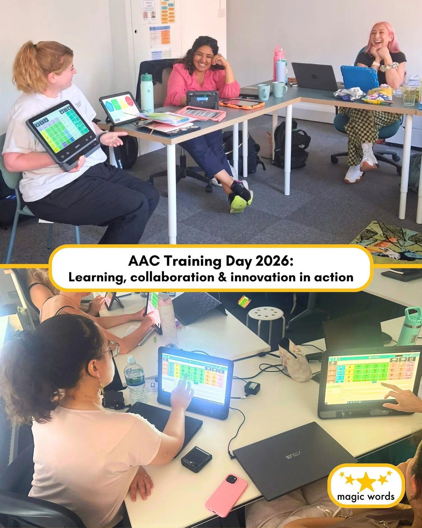 During the May half-term break, our therapy teams gathered at our Newport Pagnell and Archway clinics for a brilliant AAC training day! 🌟

Thank you to John &amp; Kirsten from @tobii_dynavox and Ellie &amp; Natasha from @smartboxaac for giving our t