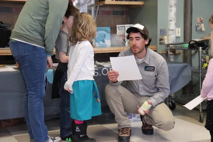 Eric Venturini, a native pollinator conservation expert from The Xerces Society, educates visitors on the importance of Honey Bees in our community.