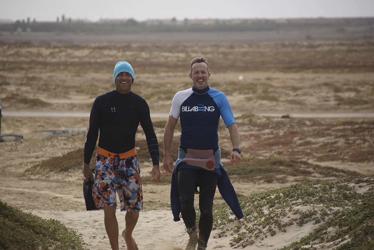 Marc Ramseier und ich während dem Kite-Camp auf Cabo Verde. Thanks Frank Bill für das Bild.