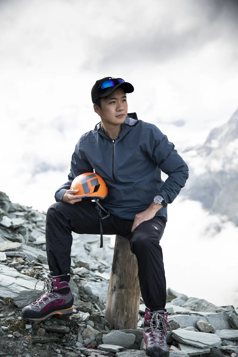 Naoto aus Tokio nach der Trainingseinheit fokussiert auf den Aufstieg.