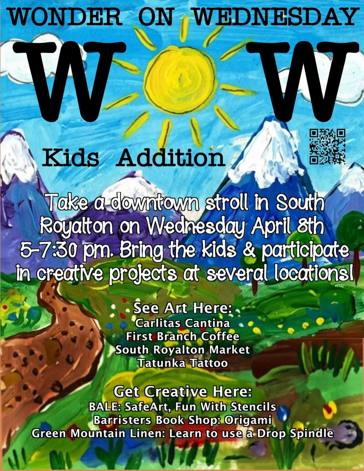 Come on in this evening 5-7pm for WOW kid&rsquo;s edition&mdash; BALE is hosting @safeartinc facilitator + local artist Misch Beck for Fun with Stencils. All ages welcome!