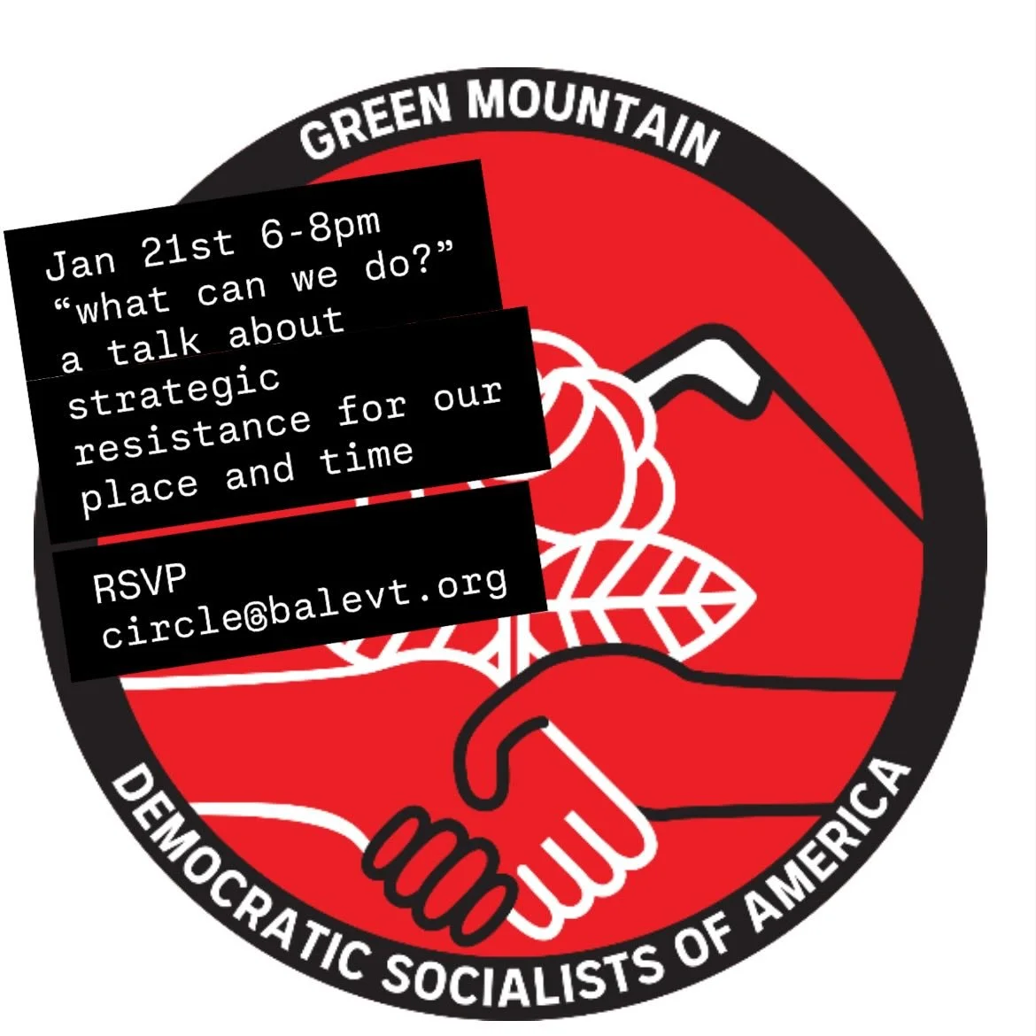 Rescheduled for Weds Jan 21st 6-8pm: a talk with Alejandro from GMDSA about what strategic political resistance looks like in our time and place. If you are ready for some deep thinking about real change you don&rsquo;t want to miss this conversation