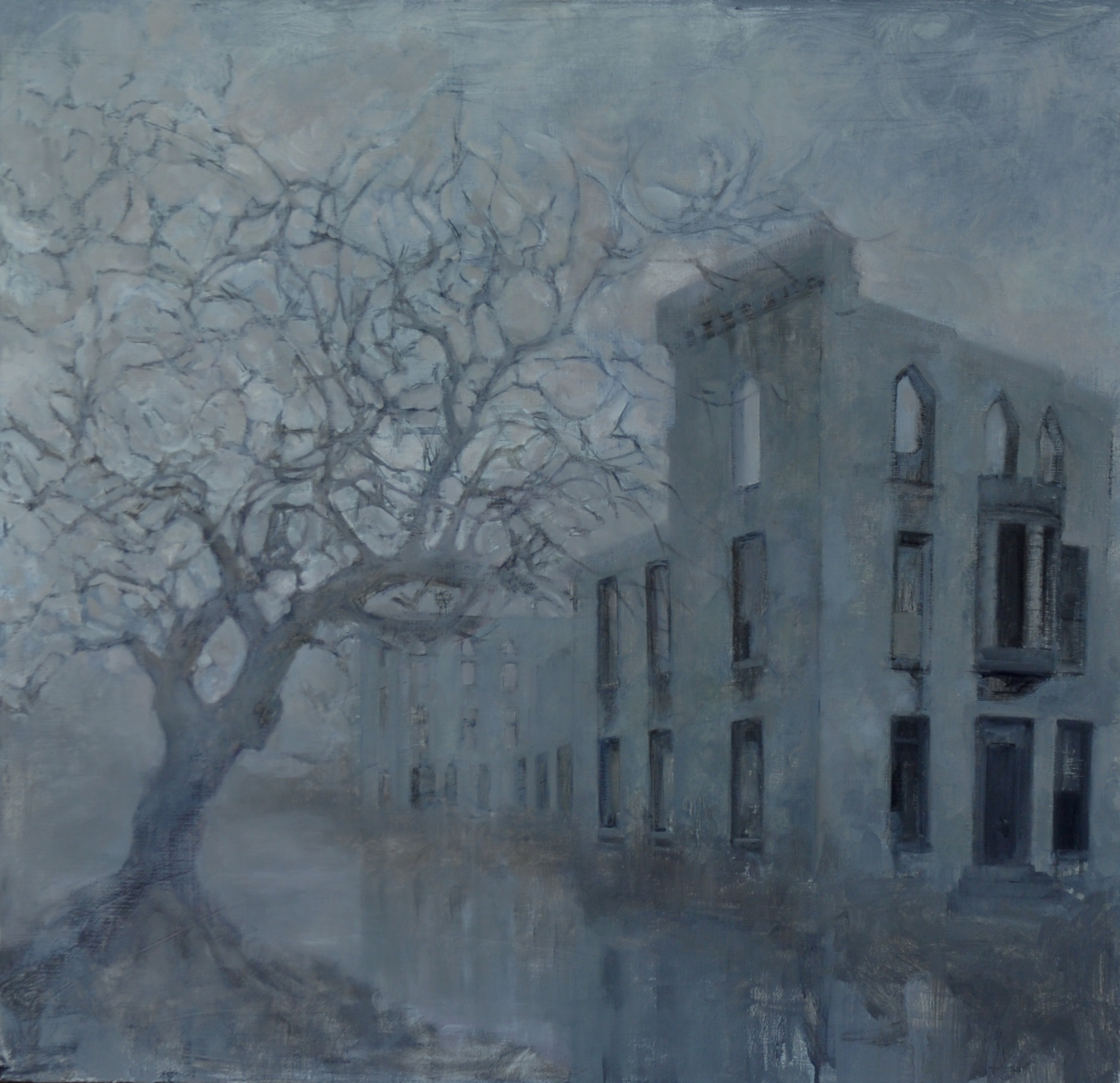 Hyeseung Marriage-Song, Laboratory, (2018), Oil on linen, 30” x 36”
