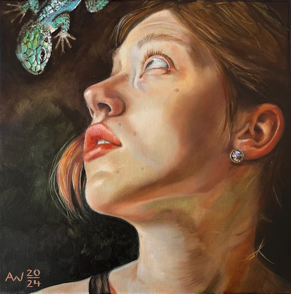 Angelika_Weinekötter_The_Lizard_Catcher_12x12inch_OilonCanvas_2024.jpeg
