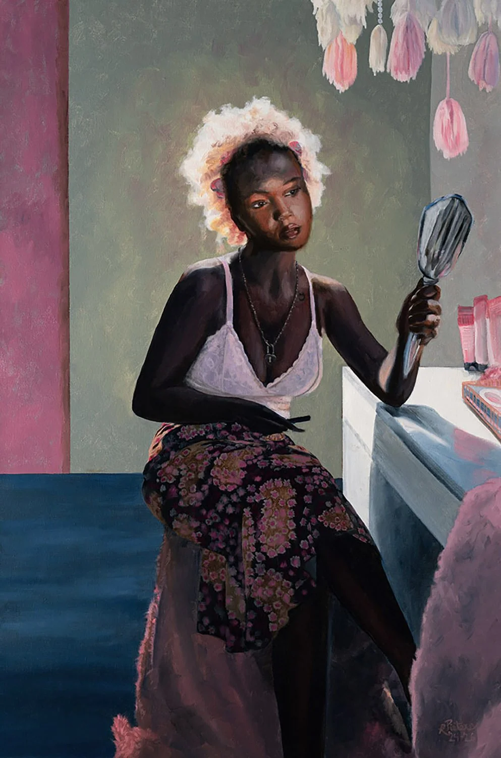 Rachel Pieters,Saint Valentine in Her Boudoir