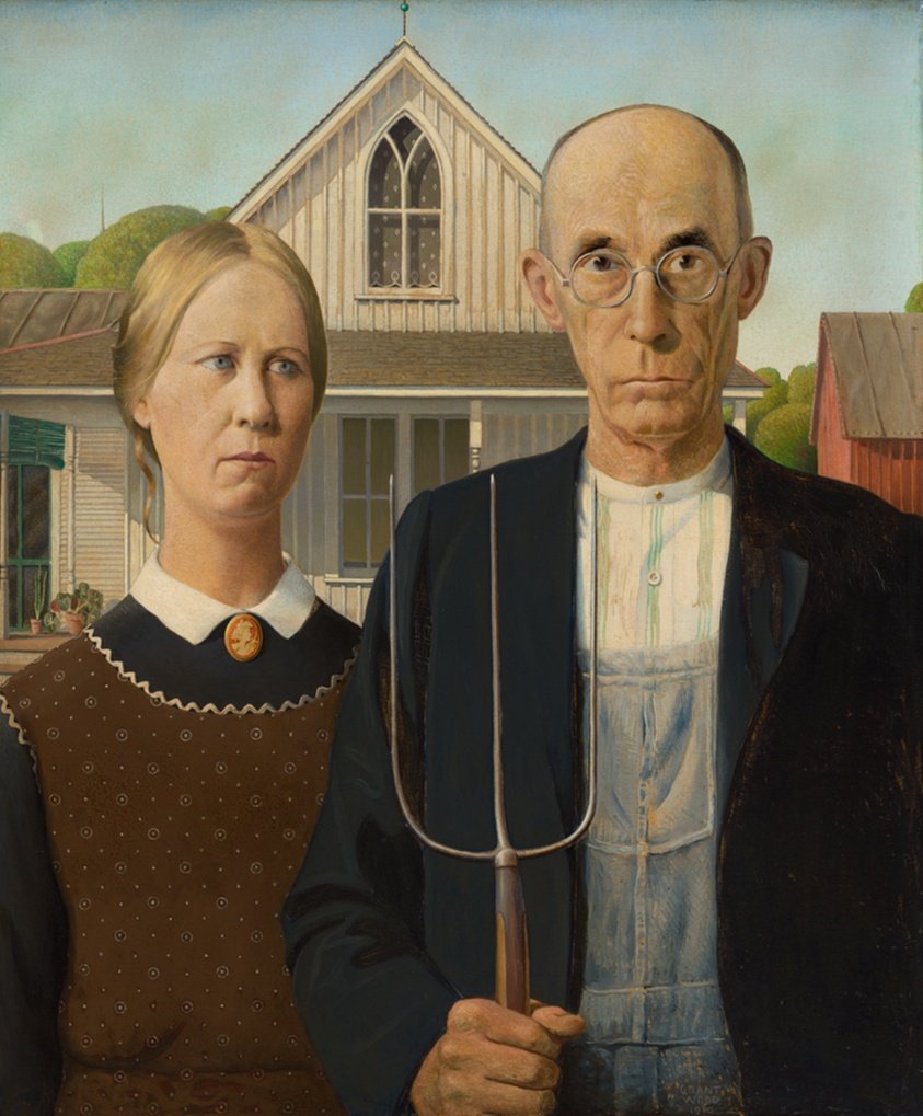 American GothicDate: 1930  Artist: Grant Wood (American, 1891–1942)