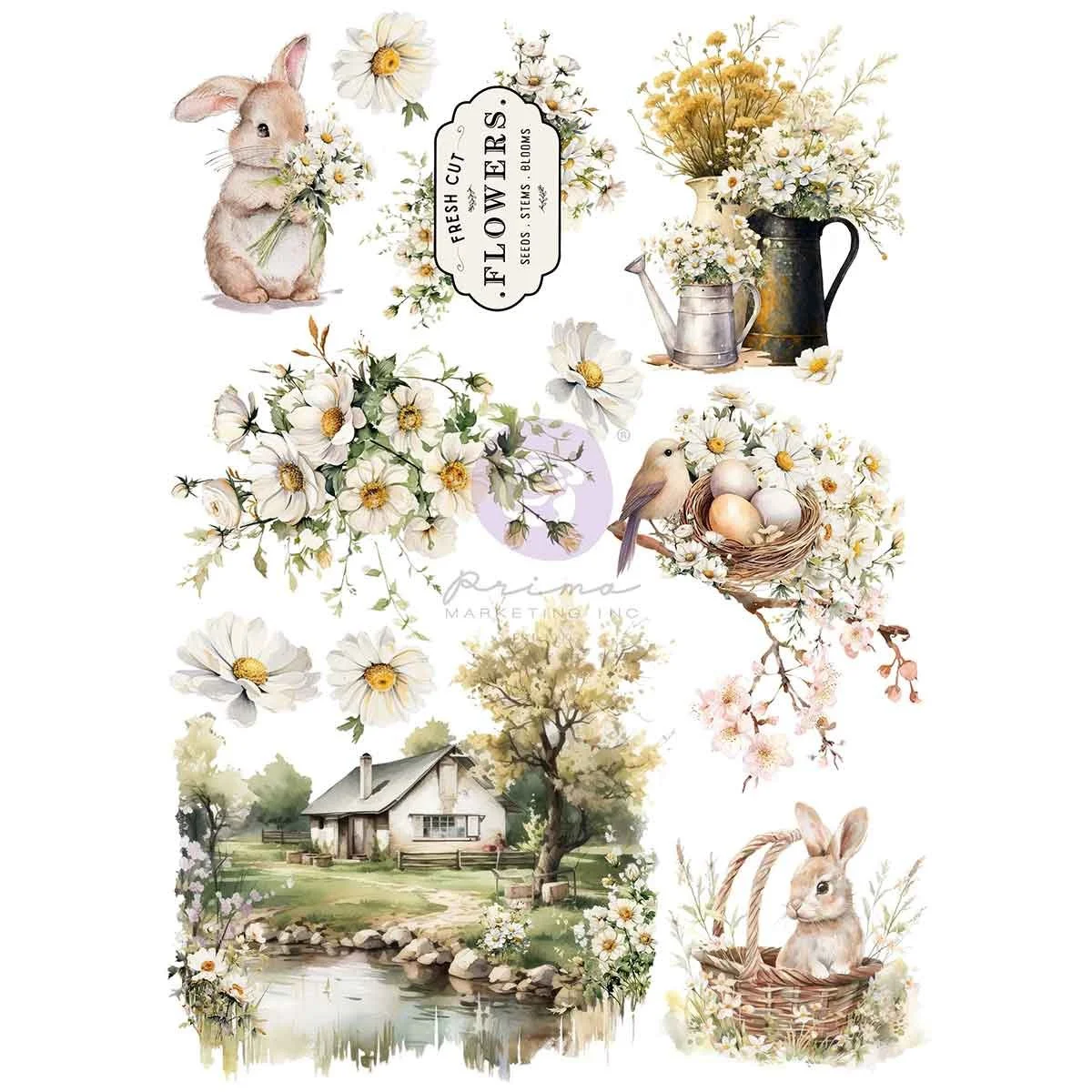 Among the Wildflowers Collection A4 Transfer – 1 sheet, 8.3″x11.7″