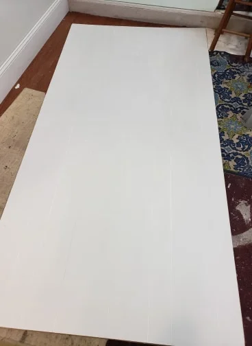 2 coats of Lamp White rolled on