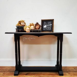 Black And Linen Entryway Table Flipping Fabulous