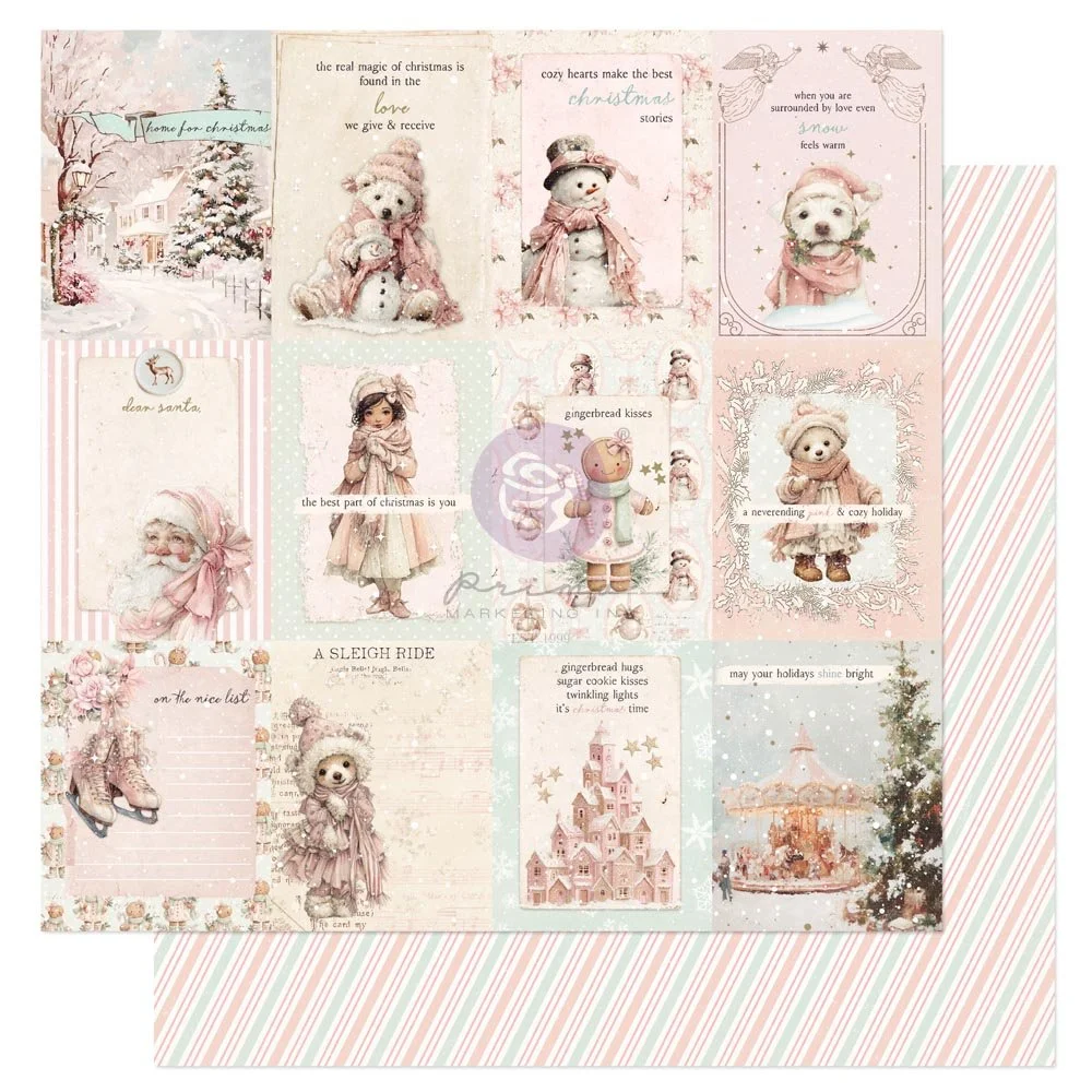 Christmas Blush Collection 12×12 Sheet – On The Nice List – 1 sheet 12″x12″ w/ foil details
