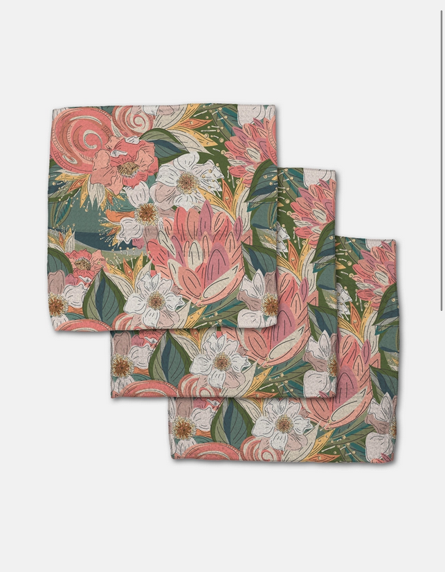 Flower Explosion Geometry Dishcloth Set of 3