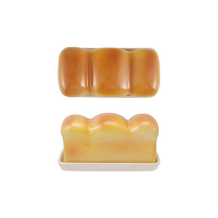 Stoneware Bread Loaf Shaped Butter Dish